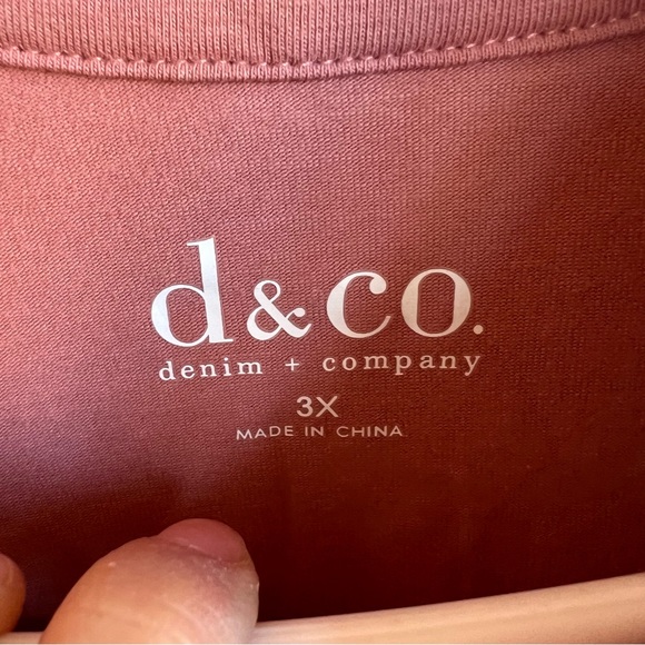 d&co. Zip Lined Lace Eyelet Shacket Jacket Dusty Rose Pockets Size 3X - Picture 4 of 8